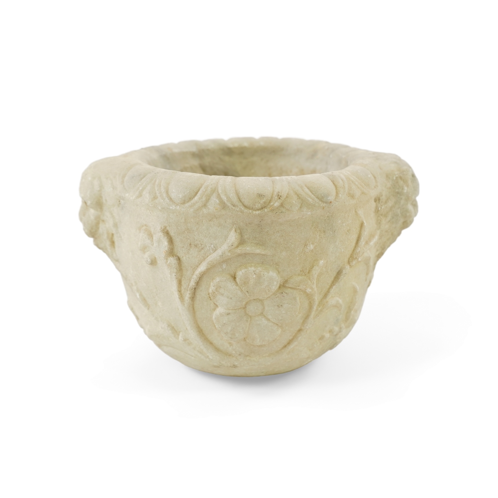 A sculpted limestone mortar, Southern France, 17th century